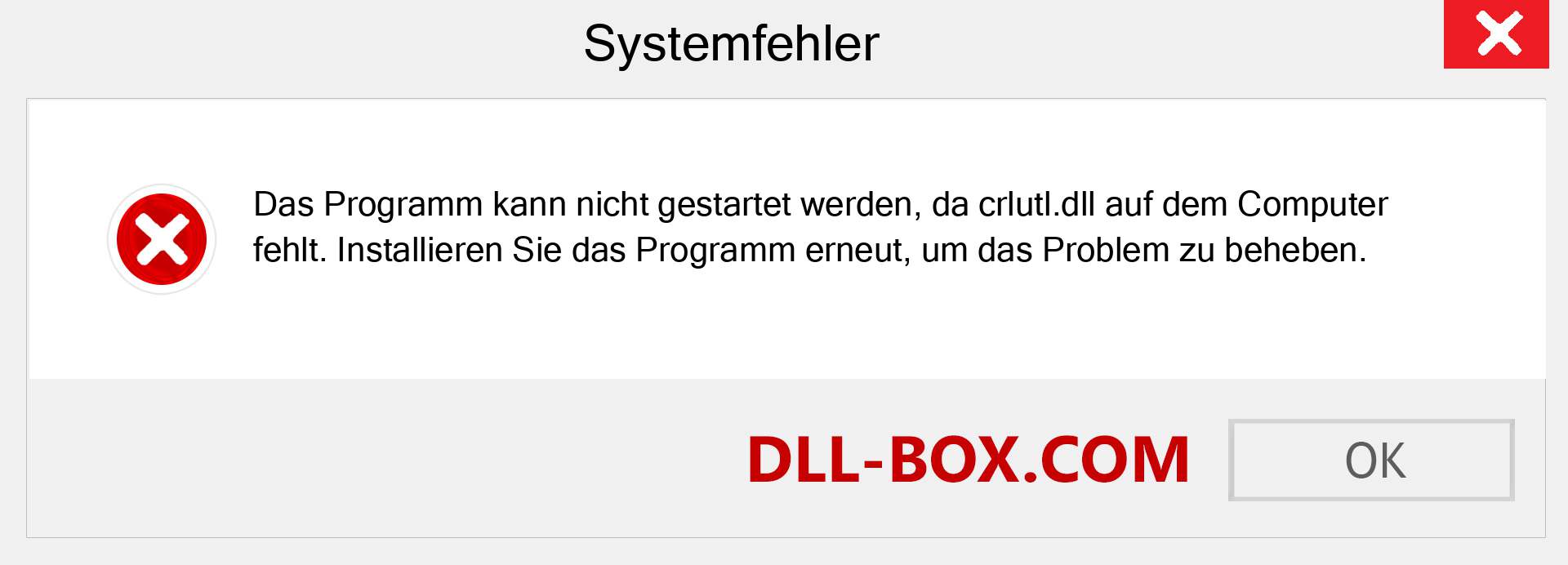 crlutl.dll-Datei fehlt?. Download für Windows 7, 8, 10 - Fix crlutl dll Missing Error unter Windows, Fotos, Bildern