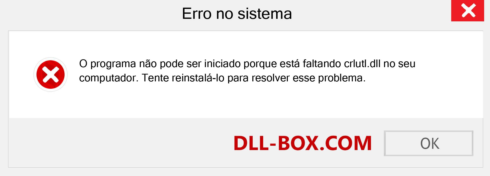 Arquivo crlutl.dll ausente ?. Download para Windows 7, 8, 10 - Correção de erro ausente crlutl dll no Windows, fotos, imagens